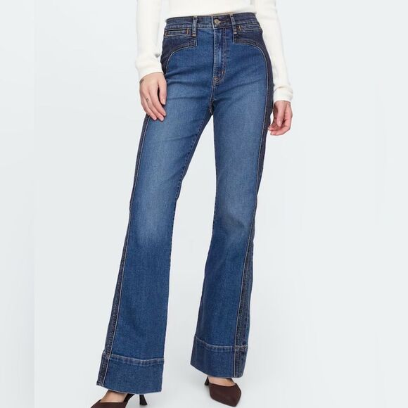 Gap High Rise Blue 70’s Flare Leg Jeans(Size 28/6R) - Picture 1 of 11